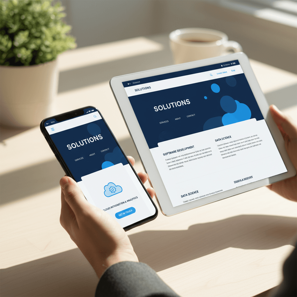 Mobile-responsive website design displayed on phone and tablet