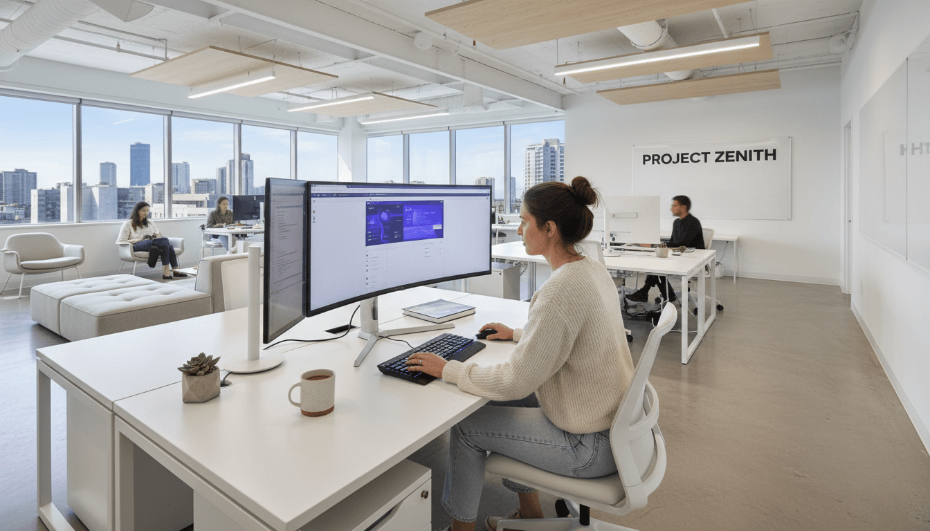 Modern web design workspace