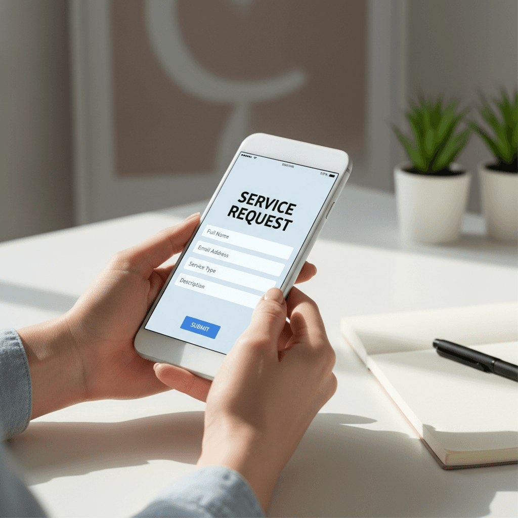 Contact form on mobile device