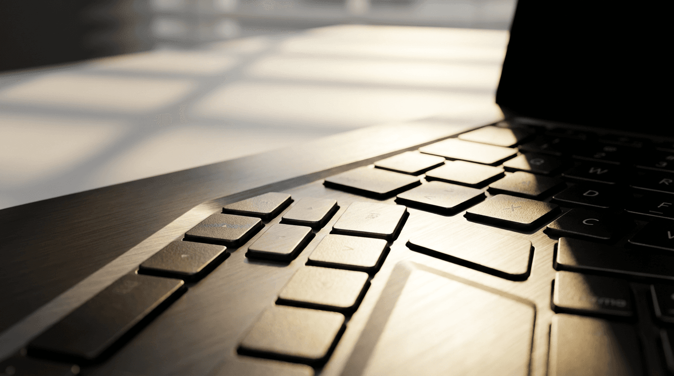 Blueprint Digital team member working on a professional website design with dark modern interface