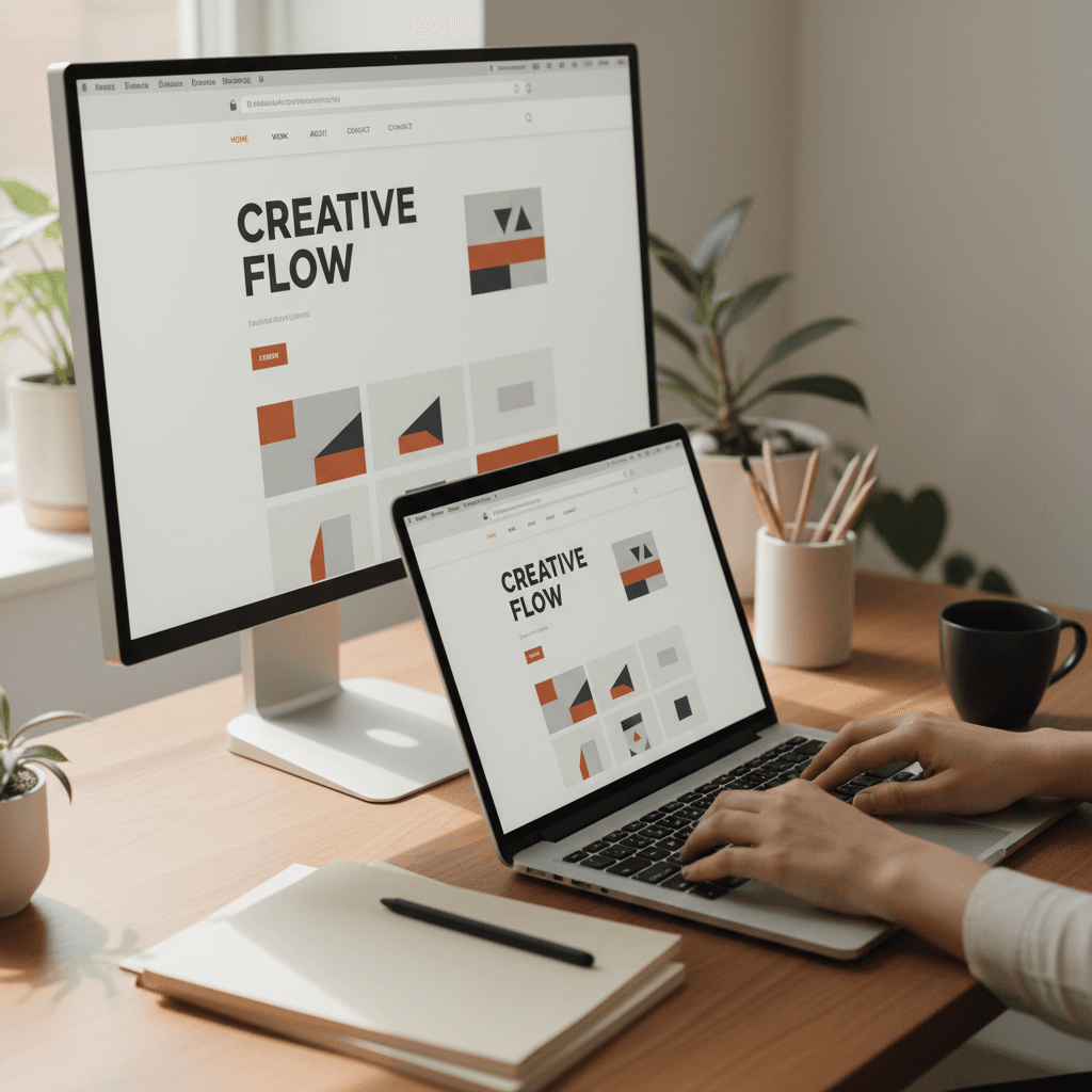 Custom website design workspace